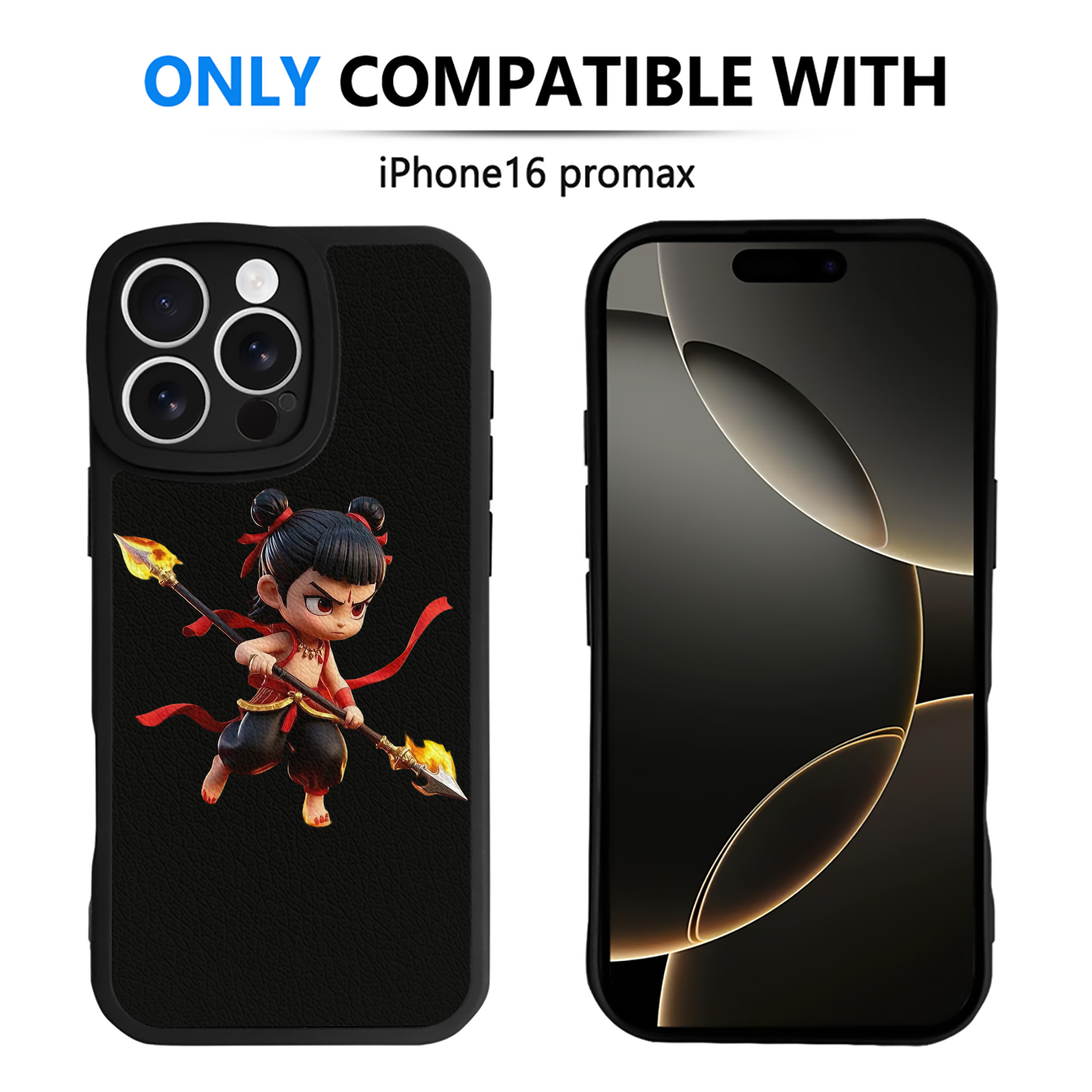 （画像用） Ne Zha 2 ナタ 魔童の大暴れ 【iPhone 16シリーズ対応】シリコンスマホケース（レザー調） 材質：シリコン